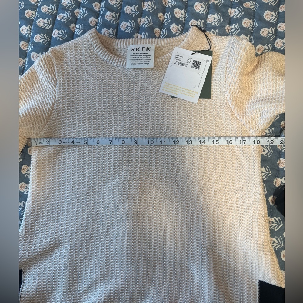 SKFK Knit Sweater Top Size 6 Organic Cotton Short Sleeve Minimalist NWT - Picture 7 of 7
